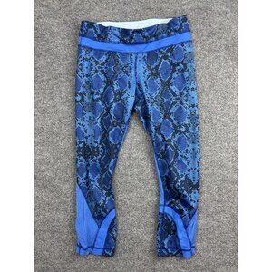 Lululemon Pants Womens 6 Blue Snake Print Crop Capri Leggings Yoga Running